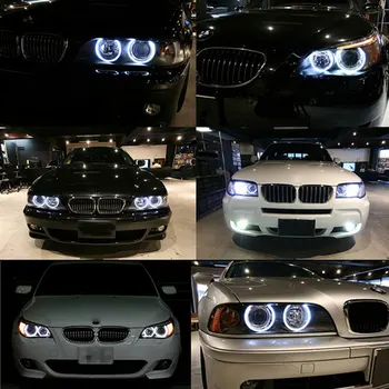 2vnt 160w canbus Baltas Kampas Eyes LED Marker HALO Žiedas Lemputės BMW E39 E53 E60 E61 X5 X3 E87 Super Bright Led Energijos Išsaugoti