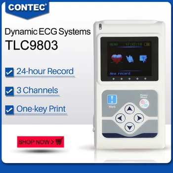 2vnt 3 Kanalų EKG EKG Holter 24 Valandas Dinaminių Stebėjimo Sistemos TLC9803 su Programine įranga