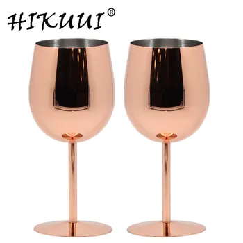 2vnt 350ml Nerūdijančio Plieno Raudono Vyno Stiklo, Sidabro, rožinė Aukso Taurių Sulčių Gerti Šampaną Goblet Šalies kokteilių taurės tokios Wineglass