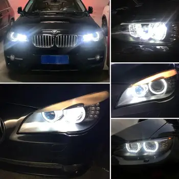 2vnt 6 Pusių H8 LED Žibintų Lemputės Angel Eyes Auto Žiburiai Automobilio Lemputė Canbus BMW X5 E70 
