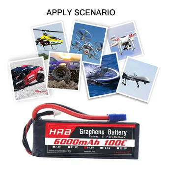 2vnt HRB 4S Lipo 14.8 V 6000mah Grafeno RC Baterija 100C su T Kištukas RC Sraigtasparnis Lėktuvas Automobilių Drone Valtis Sunkvežimių Quadcopter