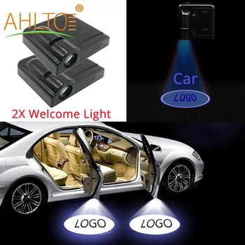 2vnt Sveiki Lempa, Automobilių Durų Logotipas Šviesos Lazerio Šviesa Universalus Belaidis Projektoriaus Šviesos Atmosferą, Automobilių LED Aplinkos Apdailos Šviesos