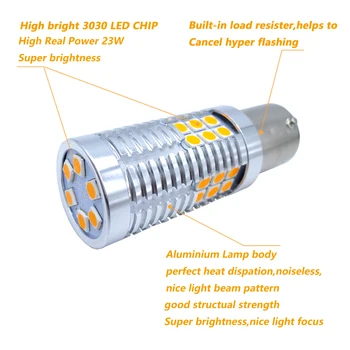 2x 1156 BA15S P21W LED Posūkio Signalo Lemputės vidinis Rezistorius BAU15S PY21W 7507 Canbus Nr. Hyper 