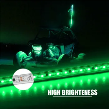 3/4/5ft RGB LED Apšviesta Antenos Šviesos Plakti Vėliavos Stulpo ATV UTV Polaris Sunkvežimių RZR Buggy Stiebo Šviesos Super Šviesus Plakti Žibintai