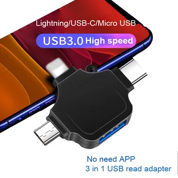 3 in 1 OTG USB 3.0 adapteris, skirtas 
