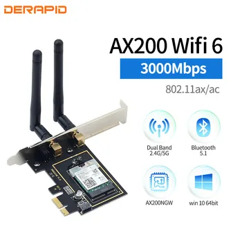 3000Mbps Belaidžio PCIe Dual Band Wi-Fi, 6 
