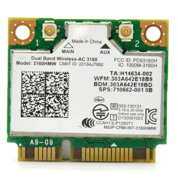 3160ac 433Mbps 802.11 ac Mini PCI-E WiFi Adapterį su 
