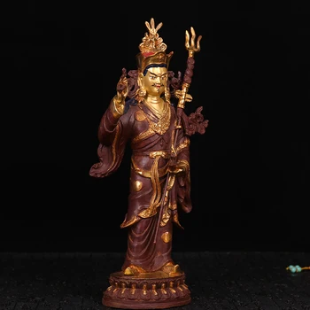 35cm aukščio # GEROS # Budistų mokinys efektyvių Apsaugos Guru Rinpoche Padmasambhava Aukso padengtą žalvario Budos statula