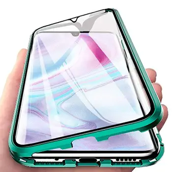 360 visas apsaugos stiklo flip case for xiaomi mi-10 pastaba pro magnetinės metalo telefono dangtelį xiomi note10 coque caso etui fundas
