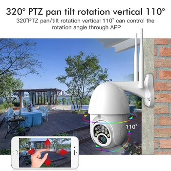360° belaidis priežiūros camera PTZ outdoor vandeniui dome kameros Apsaugos tinklo WiFi HD stebėjimo kamerą