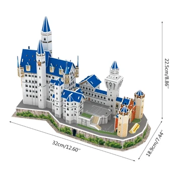 3D Neuschwanstein Pilis Galvosūkiai Suaugusiems ir Paaugliams Vokietijos Architektūros Pastato Modelis Rinkiniai žvalgybos žaislų 3XUC