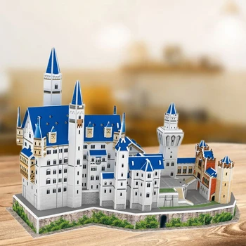 3D Neuschwanstein Pilis Galvosūkiai Suaugusiems ir Paaugliams Vokietijos Architektūros Pastato Modelis Rinkiniai žvalgybos žaislų 3XUC