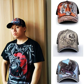 3D Originalūs Kinų Drakonas, Tigras Beisbolo Kepurės Moterims Su Kniedės Streetwear Vyrų Kepurės Hip-Hop Snapback Cap Kaulų 2020 Tėtis Kepurės