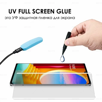 3D Pilnas draudimas UV Stiklo Plėvelė LG AKSOMO Screen Protector Jautri Liesti pirštų Atspaudų Atrakinti LG G9 Grūdintas Stiklas