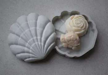 3D Shell talpinimo Silikono Betono Pelėsių Kūrybos Pelėsių Priėmimo Dėžutė Papuošalų Bako Skardas Vonios Muilas Patiekalas Pelėsių
