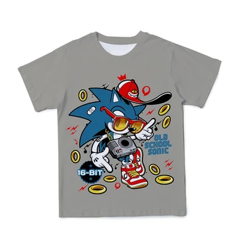 3D Vasaros Naują Spausdinimo Sonic Ežys Vyrus/Moteris, T-shirt Animacinių filmų Mados Atsitiktinis O-Kaklo trumpomis Rankovėmis Drabužius Didelio Dydžio 110-6XL