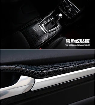 3D automobilių modeliavimo dirbtiniais juoda krokodilo odos car wrap vinilo kinas automobilio salono apdailos dydis 50x150/200/300/500CM