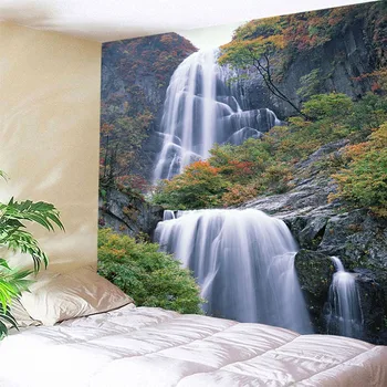 3D krioklys Gobelenas kraštovaizdžio Spausdinami namų dekoro Stačiakampio Gobelenai Sienos Kabo Mesti Lovatiesė Individualų Dropship