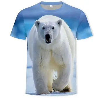 3D marškinėliai Mados Vasaros Vyrų Lokys Spausdinti Miško Dizaino Trumpas Rankovės Cool T-shirt Viršuje Plius Dydis Drabužiai