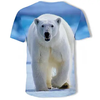 3D marškinėliai Mados Vasaros Vyrų Lokys Spausdinti Miško Dizaino Trumpas Rankovės Cool T-shirt Viršuje Plius Dydis Drabužiai