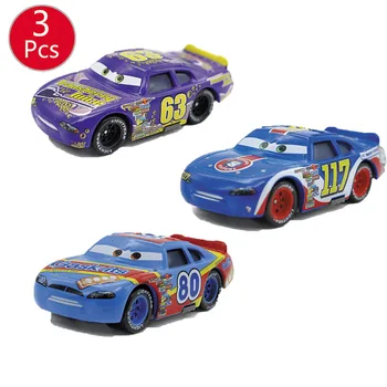 3Pcs/Set disney Pixar Automobilių 2 3 Žaibas McQueen Jackson Audra Sally Guido Mater 1:55 Diecast Metalo Lydinio Automobilių modeliai Vaikams Dovanos