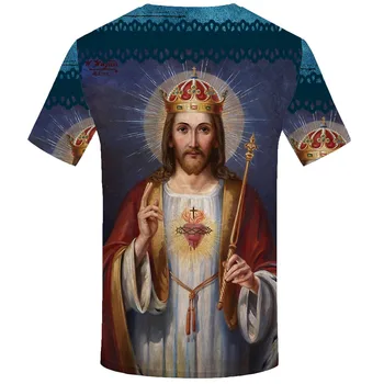 3d Marškinėlius Jėzus marškinėliai Vyrams Krikščionių Marškinėlius Spausdinti Teisę Anime Drabužių, Meno Tshirts Atsitiktinis Gatvės Shirt Spausdinti Trumpas Rankovės