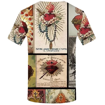 3d Marškinėlius Jėzus marškinėliai Vyrams Krikščionių Marškinėlius Spausdinti Teisę Anime Drabužių, Meno Tshirts Atsitiktinis Gatvės Shirt Spausdinti Trumpas Rankovės
