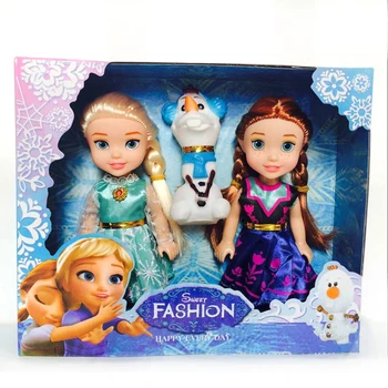 3pcs Užšaldyti Princesė Ana Elsa Lėlės Mergaitėms, Žaislai Princesė Ana Elsa Lėlės 8 rūbų stilių 16cm Nedidelių Plastikinių Kūdikių Lėlės