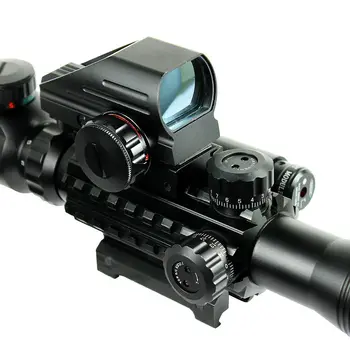 4-12X50 PVZ Taktinis Šautuvas taikymo Sritis Akyse Holografinis 4 Tinklelis Raudona / Žalia Lazerio Šviesa Medžioklės Takas Riflescop