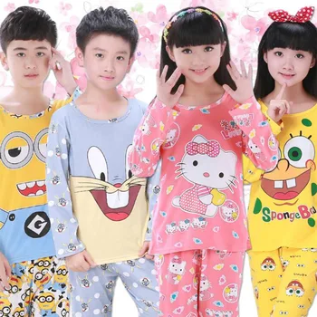 4-13Y vaikų pižama nustatyti vaikų pižamos mergaitė berniukų animacinių filmų kasdieniai drabužiai kostiumas ilgomis rankovėmis vaikų sleepwear pižama rinkiniai
