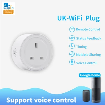 4 vnt WiFi Smart Plug Lizdų 10A on/off mygtukas Nuotolinio Valdymo Laikmatis Lizdo Elektros Kištuką ewelink App MUS UK sienos kištukinis