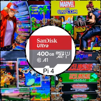 400GB Retropie 4.6 Emuliacija Stotis SD Kortelė - Aviečių Pi 4, 3D Boxart, Vaizdo Peržiūras - 14,600+ Žaidimai 50 Sistemas