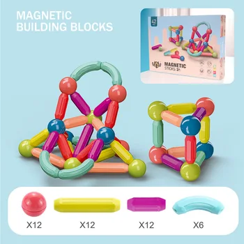 42 Vnt Juokinga Magnetiniai Blokai Lazdos Krūvas Žaislų Rinkinys Švietimo Žaislas Vaikams, Berniukų, Mergaičių Gimtadienis Kalėdų Dovana