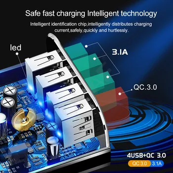 48W Greitas Įkroviklis, 3.0 USB Įkroviklis Samsung A50 A70 iPhone 7 8 Huawei P20 Tablet QC 3.0 Greitai Siena Çkroviklio JAV, ES, UK Plug Adapte