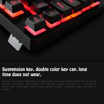 4Pcs/Set K59 Wired Keyboard USB Apšviestos Žaidimų Pelės Mygtukai, Apšvietimas laisvų Rankų įranga 3 spalvų pasirinkti