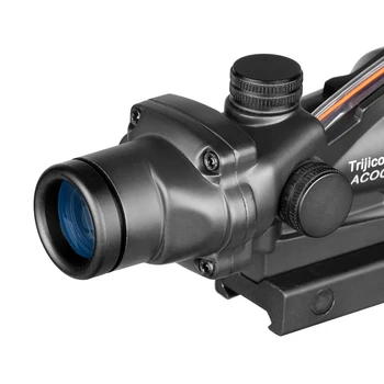 4X32 Medžioklės Riflescope Trijicon ACOG Nekilnojamojo Fiber Optics Green Red Dot Taktinis Optinės Akyse