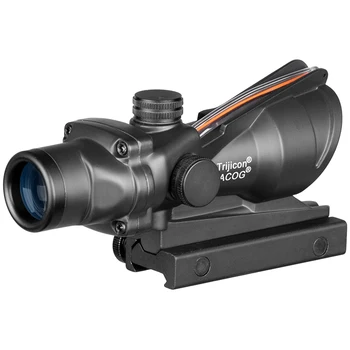 4X32 Medžioklės Riflescope Trijicon ACOG Nekilnojamojo Fiber Optics Green Red Dot Taktinis Optinės Akyse