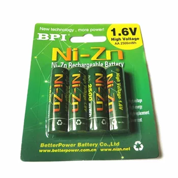 4pcs/daug Įkrovimo BPI AA 2500mWh NI-Cu NI Zn NIZN 1.6 V Baterija Su Atveju, Žaislai, MP3, Kamera + Nemokamas Pristatymas