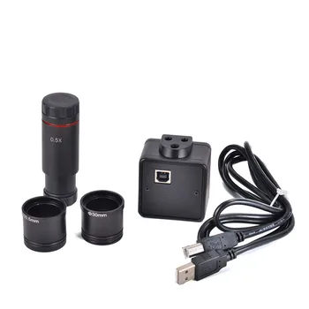 5,0 MP Mikroskopų Kameros Komplektas Pramonės USB Fotoaparato Skaitmeninio didinamasis stiklas su Mikroskopo Okuliarą 0,5 X, C-mount Adapteris, Skirtas Biologinių