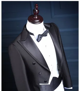 5 Dalių (Švarkas+Kelnės+Liemenė+peteliškę+Diržas) 2020 Aukštos Kokybės vyrų kostiumas Tailcoat Kostiumai, vyriški Švarkai Slim Fit Jaunikis Vestuvių Prom