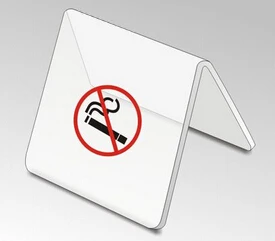 5 vnt. Akrilo rūkyti draudžiama įspėti lentelė tablet stovi Ne rūkyti įspėjamasis ženklas darbalaukyje stovi ženklas plokštė