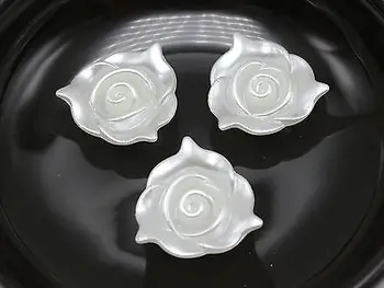 50 Dramblio kaulo Akrilo Pearl FlatBack Gėlių Cabochons 20mm Siūti Karoliukus