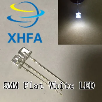 500pcs LED Diodas 5mm Skaidrios Baltos spalvos Itin Ryškios 5 mm Flat Top Aišku, Objektyvo Šviesos Diodų LED Lempos Per Skylę