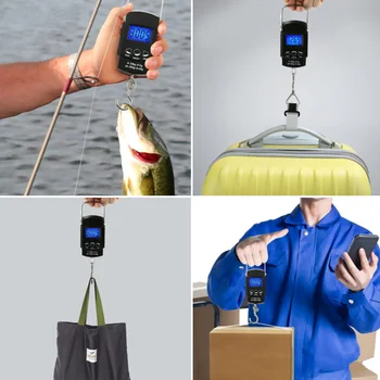 50KG/10g Mini Elektroninių Masto Kišenėje, Skaitmeniniai Žvejybos Balansas LCD Ekranas Sveria Kabinti Kablys Masto su Matavimo Juosta