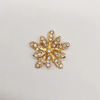 50PCS 25mm Auksas spalva Lydinio Medžiagos Kristalų Gėlių Žavesio Gėlių(ne skylė) žavesio Vestuvių Galvos 