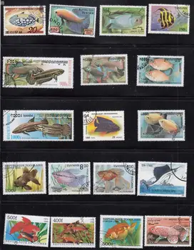 50Pcs/Daug Jūros Žuvų Vandenyno Gyvūnams, Visi Skiriasi Nuo Daugelyje Šalių NE Kartoti neantspauduoti Pašto Ženklų Kolekcionavimas