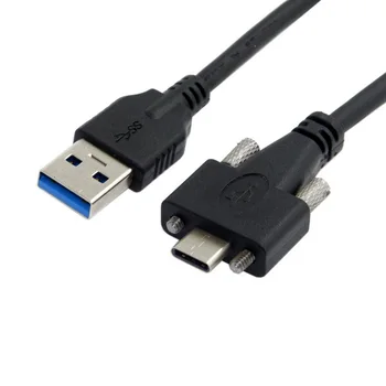 5Gbps USB 3.0 USB 3.1 Tipas-C Kabelio Su Varžtais Fiksavimo Jungtis 1.2 m 4ft USB-c užrakto Varžtas Erdvė tarp 15mm