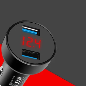 5V 3.1 Skaitmeninis LED Ekranas, Dvigubas USB Automobilinis Įkroviklis IPhone Samsung Tablet Kelionės Adapteris Greito Įkrovimo Už Xiaomi