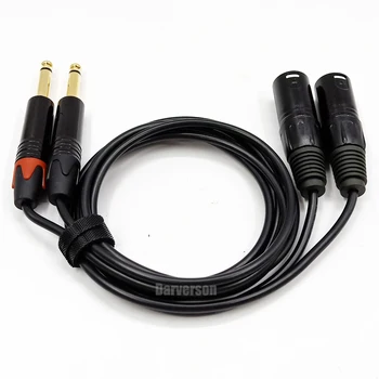 6.35 mm XLR Male audio aux kabelis jack plug jungtis stereo adapteris konvertuoti garsiakalbio stiprintuvo laido viela