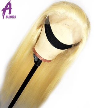 #613 Blond Nėriniai Priekiniai Peruką Prieš Nupeštos Indijos Tiesiai Nėriniai Priekiniai Perukas Medaus Šviesūs Remy Nėriniai Perukas Žmogaus Plaukų Perukai Moterims 13x4
